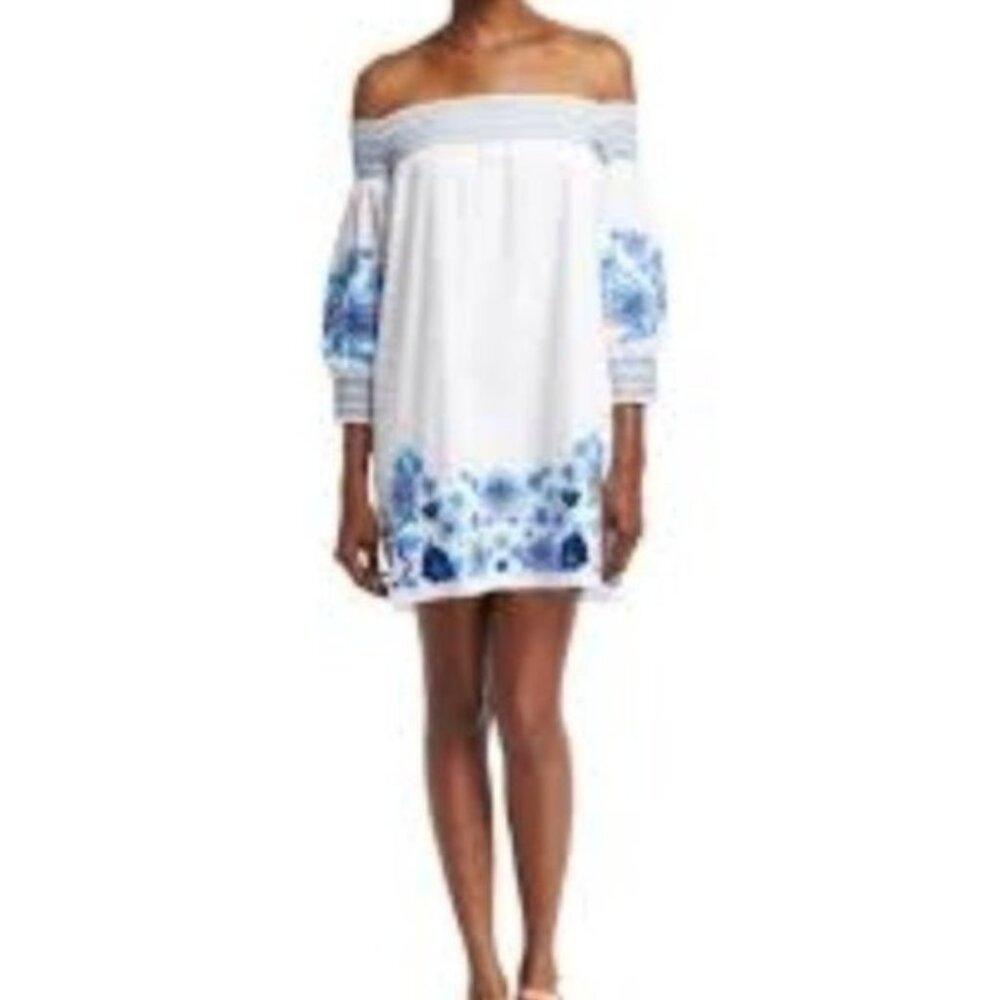 Parker Jace Embroidered Off The Shoulder Dress